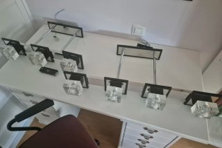 2 Lámparas Techo LED Cristal y Metal