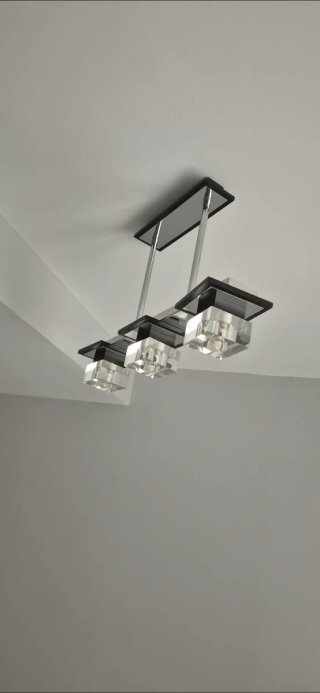 2 Lámparas Techo LED Cristal y Metal