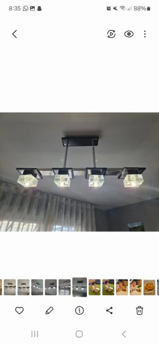 2 Lámparas Techo LED Cristal y Metal