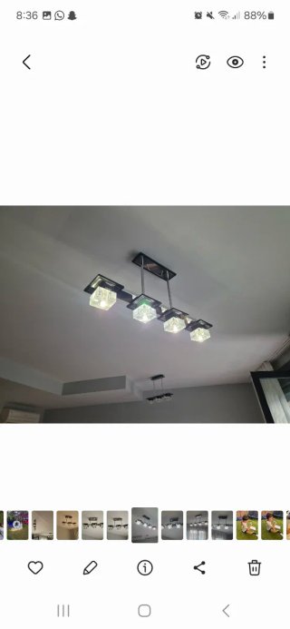 2 Lámparas Techo LED Cristal y Metal