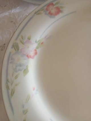 Set 4 Platos llanos Porcelana Flores 26.5cm