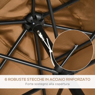 Ombrellone da Giardino 2x3 m Rettangolare con Mano