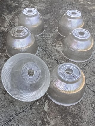 6 diffusori policarbonato per lampade industriali
