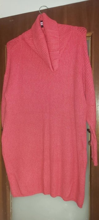 Jersey cuello alto rosa talla M