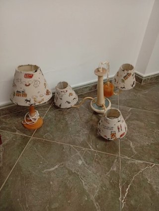 Conjunto lámpara y aplique infantil
