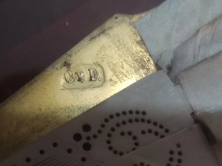 Abanico enmarcado, pintado a mano. Siglo XIX