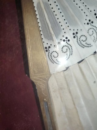 Abanico enmarcado, pintado a mano. Siglo XIX