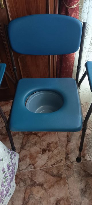 Silla WC azul con cubeta