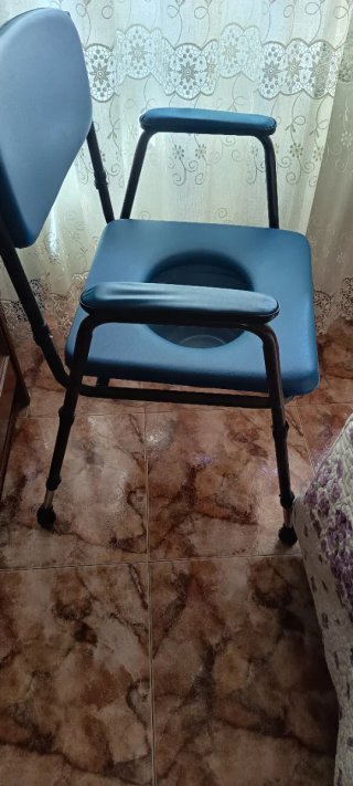 Silla WC azul con cubeta