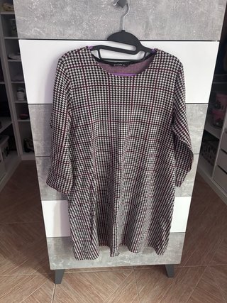 Vestido Pata de Gallo Negro y Rojo