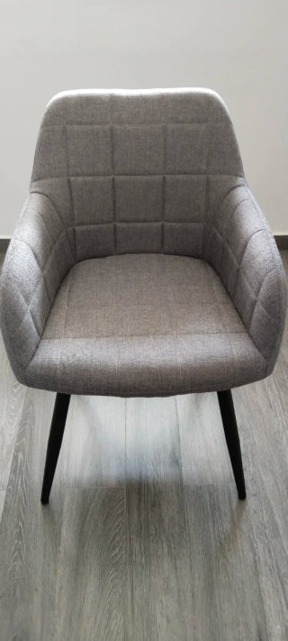 4 Sillas de Salón Modernas Tela Gris