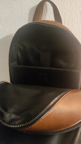 Mochila Zara Efecto Piel Marrón