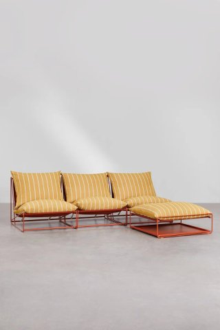 Conjunto 3 sofás más puff Amaro exterior