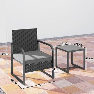 Salotto da Giardino in Rattan con 2 Poltrone da Es