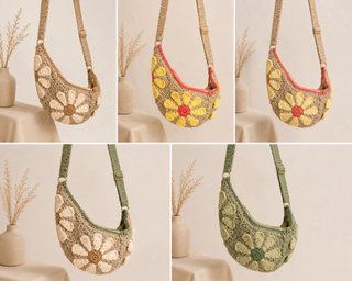 Bolso/Riñonera crochet flores