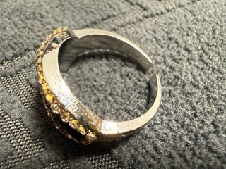 Anillo Gafas Ajustable Negro y Plateado