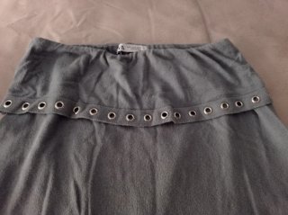 Falda larga gris Zara