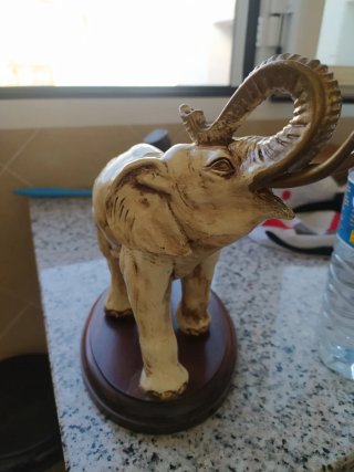 Elefante Decorativo Base Madera