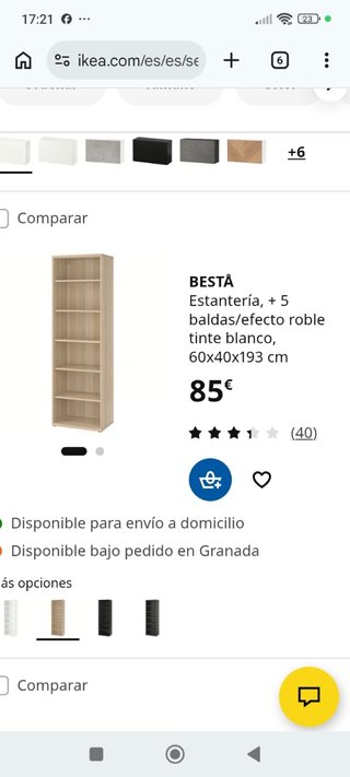 Estantería Ikea BESTÅ roble/blanco