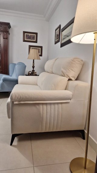 Sofá modular beige de tela