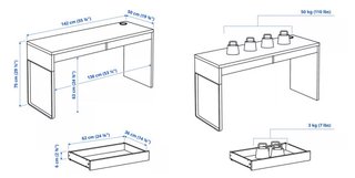 Escritorio Blanco IKEA MICKE