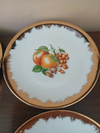 Set 6 piatti frutta Seltmann Bavaria oro