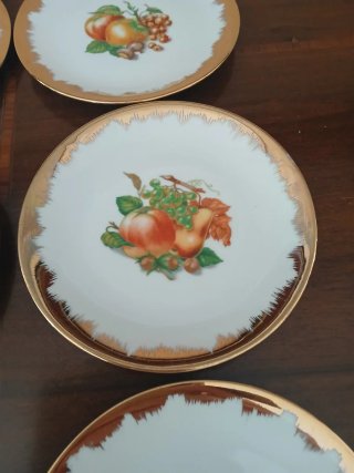 Set 6 piatti frutta Seltmann Bavaria oro