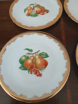 Set 6 piatti frutta Seltmann Bavaria oro