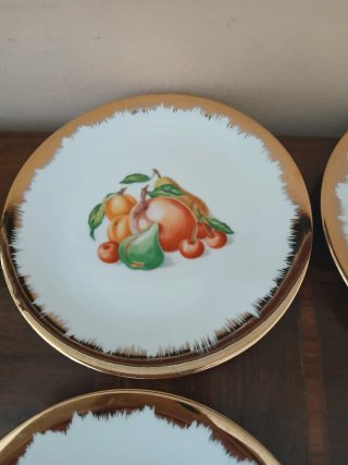 Set 6 piatti frutta Seltmann Bavaria oro