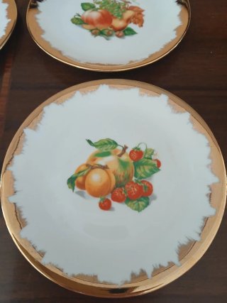 Set 6 piatti frutta Seltmann Bavaria oro
