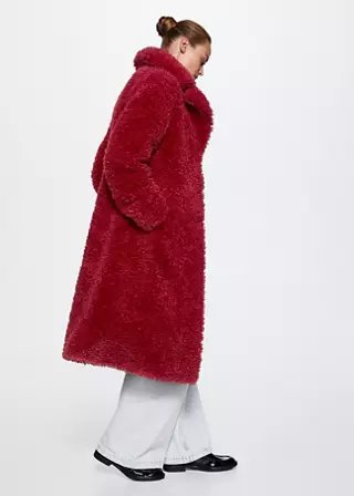 Abrigo oversize pelo rizado Mango XS