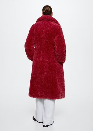 Abrigo oversize pelo rizado Mango XS