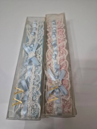 Liga Novia Azul y Blanco Talla Única