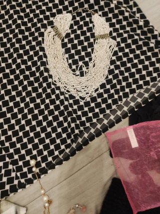 Collana multistrato perle bianche