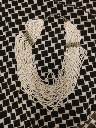 Collana multistrato perle bianche