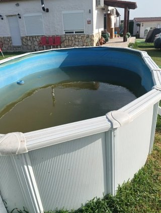 Piscina desmontable hierro y aluminio,completa,con