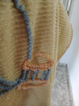 Colcha antigua cama 90 vintage amarilla