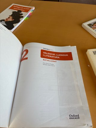 Valencià, llengua i literatura, 2 Batxillerat