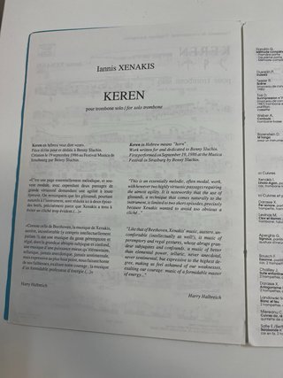 Partituras Trombón Solo: Keren,Parable y Appels M.