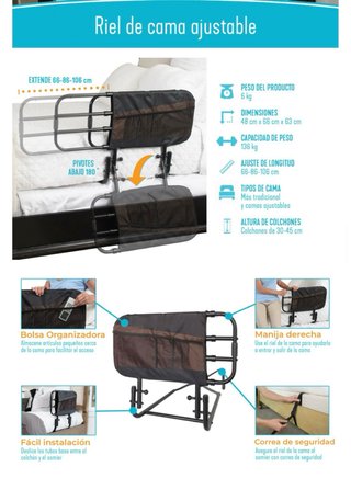 Barrera Cama Ajustable Stander EZ tercera edad
