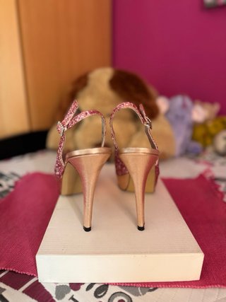 Sandalias Peep Toe Glitter Something Else