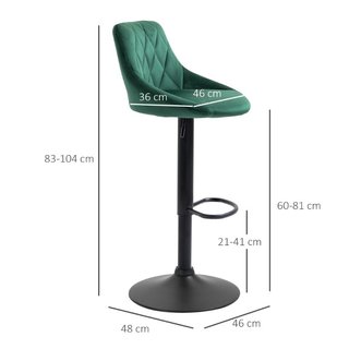 Set 2 Sgabelli da Bar, Altezza Regolabile con Base