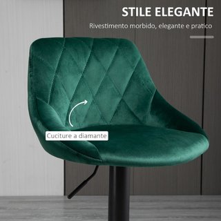 Set 2 Sgabelli da Bar, Altezza Regolabile con Base