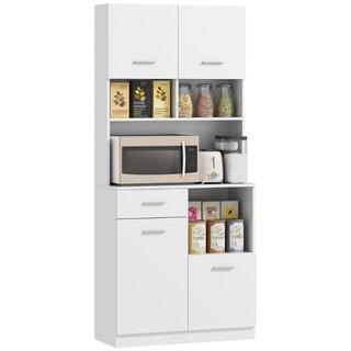 Mobile Dispensa in Legno con Cassetto, 4 Armadiett