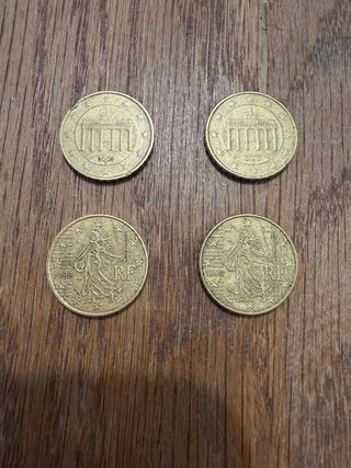 4 Monete da 10 Centesimi Euro (2002, 1999)