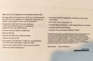 Imac Retina 4K 21.5 2019 apple con caja original