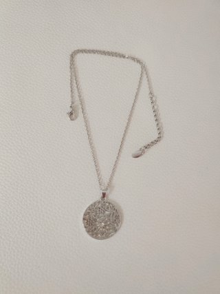 Collar y colgante acero plateado