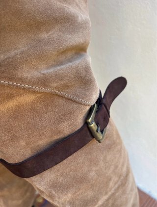 Stivali alti in pelle scamosciata marrone taglia 37