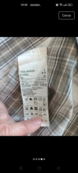 Camisa Benetton niño 8-9 años
