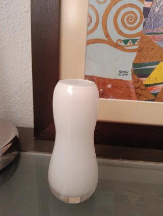 Mini jarrón de cristal blanco